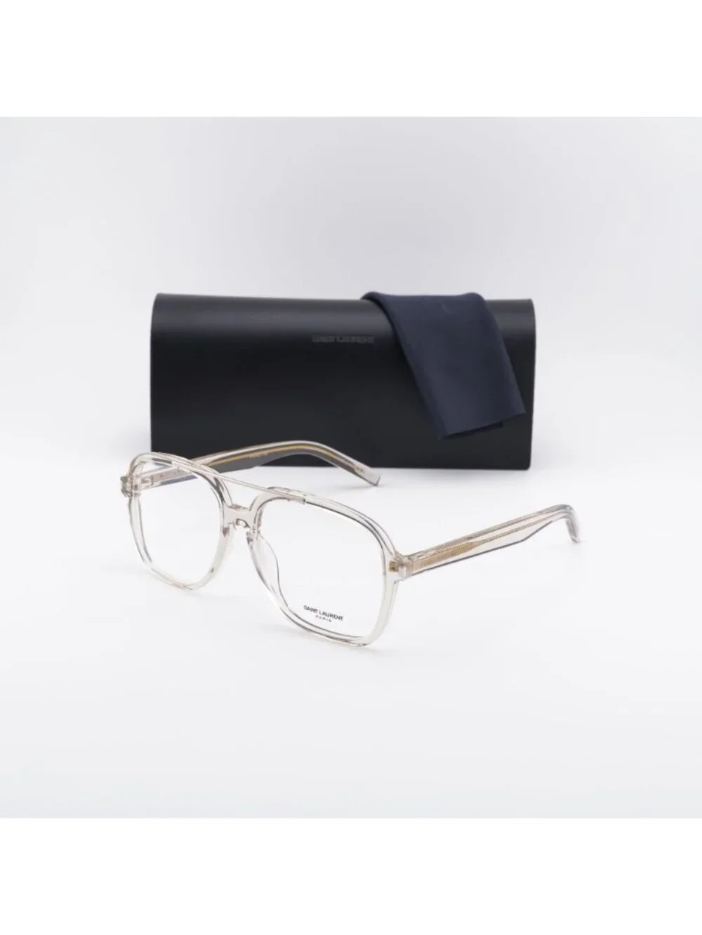 Saint Laurent SL545 OPT 003 Eyeglasses Shiny Beige 58mm Square Frame